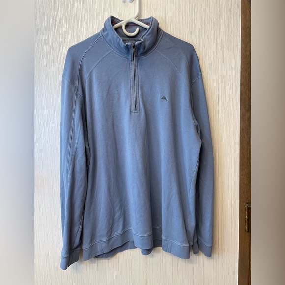 Tommy Bahama Men's Slate Zip-Up Sweater Pima Cotton Size XL - Picture 1 of 7